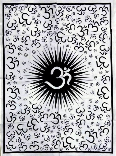 Mandala mural indien blanc - , om