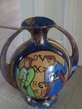 BRENNER TAPESTRY BAYEUX DESMANT VASE ART DECO ht 24 cm