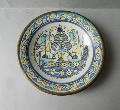 Assiette ancienne décor - assiette,
