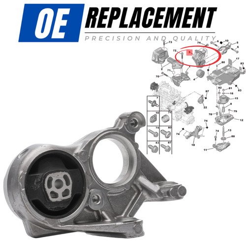 Support moteur bas - droit, pour
