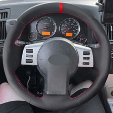 Car Steering Wheel Microfiber Leather Cover For Nissan 350Z 2003-2009 Red Stripe