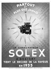 *** SOLEX - Starter Carburetor *** 1933 - Pub. (24.5 x 32.5) // p191