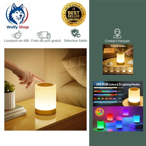 Lampe chevet tactile dimmable - lampe,