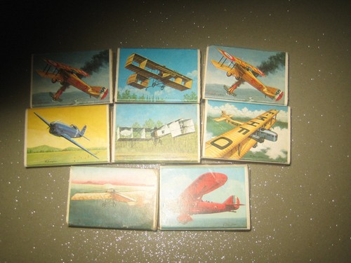 Lot 8boites allumettes avions - ,