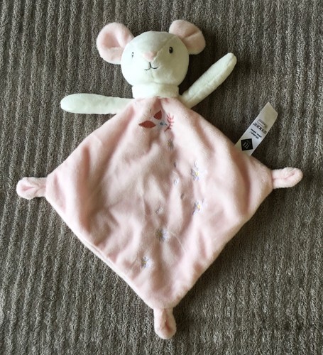 Doudou souris blanche rose - blanche,