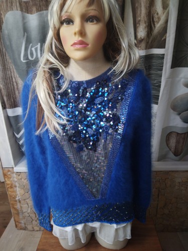 Splendide pull angora - , bleu