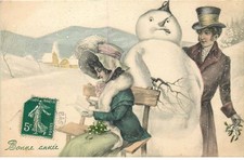M.M VIENNA woman snowman happy new year