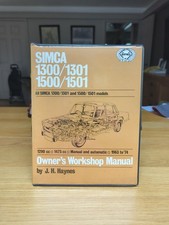 Simca 1300 & 1500 1301 & 1501 All Models 1963-1974 Haynes Owners Workshop Manual