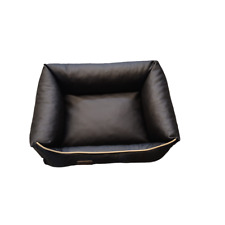 Lit pour Chien Panier Coussin Canapé Couchette Similicuir TAILLE S Noir