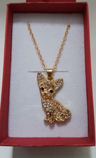Beautiful Crystal Chihuahua Dog Necklace In Gift Box
