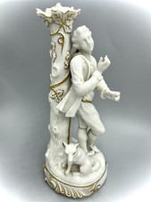 Bougeoir porcelaine blanc & or