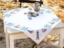 De Point De Croix Compté Nappe À LA MER Broderie Kit Complet Adulte Loisir Cr...