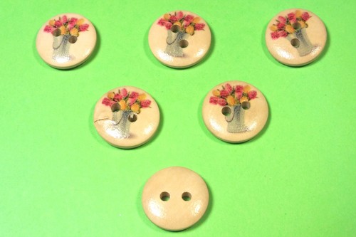 Lot boutons bois rond - 6,