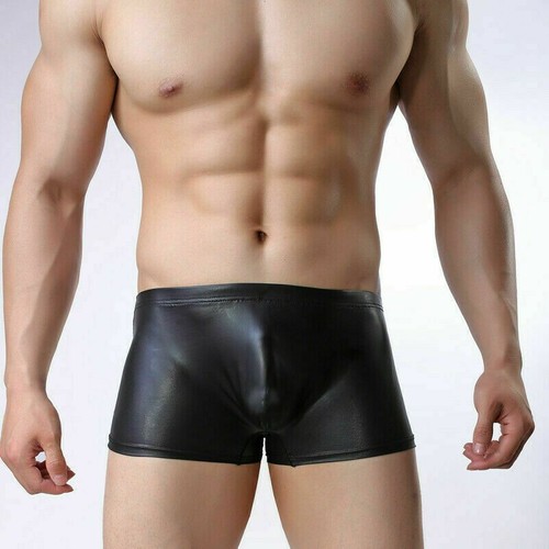 Hommes noir faux cuir - noir, boxer