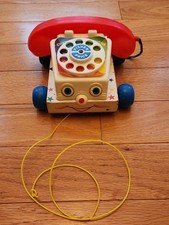 Vintage Fisher Price Pull Along Chatter Telephone #747 Original 1961 Works