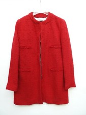 Zara Tweed Manteau Rouge Taille S