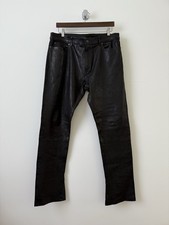 John Elliott Leather Caribou Bootcut Pants Black Plonge