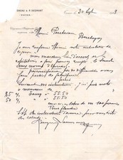Facture   1913 P DESMANT A TOURS - M. PERDRIAU A BERTHEGON