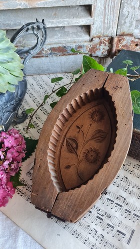 Ancien moule beurre bois - a, en
