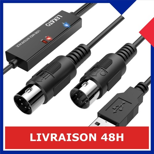 Lekato câble midi usb - midi,