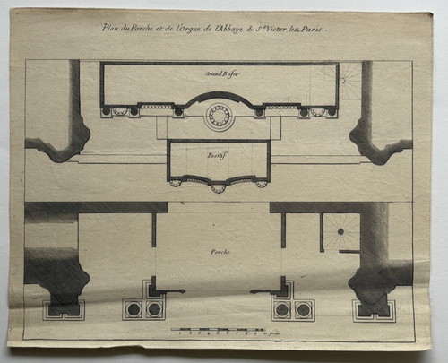 Plan porche orgue abbaye - plan,