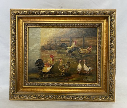 Ancien huile sur bois - ancien,