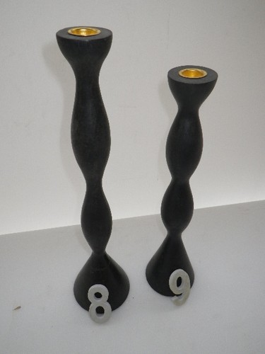 Bougeoir bois noir réf.9