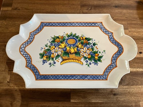 Vintage floral tray platter - floral,
