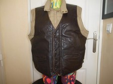 GILET VINTAGE CUIR NYLON
