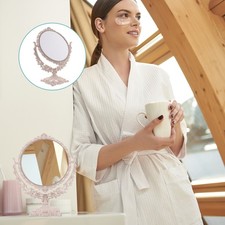 1 miroir de maquillage rétro sur pied, miroir de table rond, miroir européen