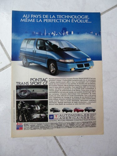Publicité pontiac trans sport - pontiac,