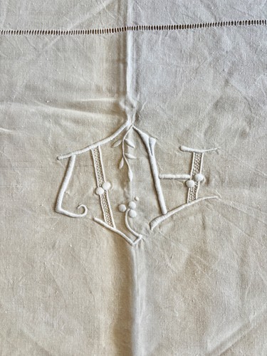 Grand drap plat lin écru - grand,