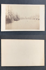 France, Le Havre, boats in one of the port basins, circa 1870 vintage cdv al
