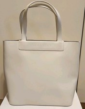 New Lamarthe Ivory Smooth Leather Satchel/Mini Tote Bag Ret.$248 Made in Italy 