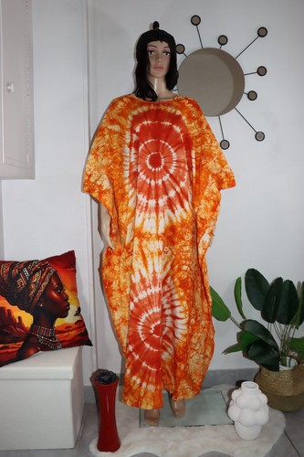 Robe boubou africain - boubou, orange