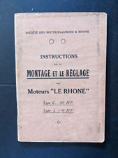 Instructions Montage et Réglage moteur rotatif "Le Rhone"