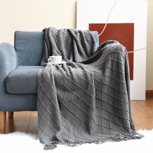 Couverture canapé tricot - couverture,