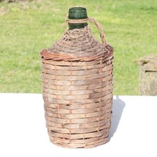 Bouteille en  verre bonbonne Dame Jeanne VIRESA en rotin 30 cm