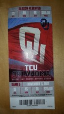 2017 OKLAHOMA SOONERS VS tcu FOOTBALL TICKET STUB