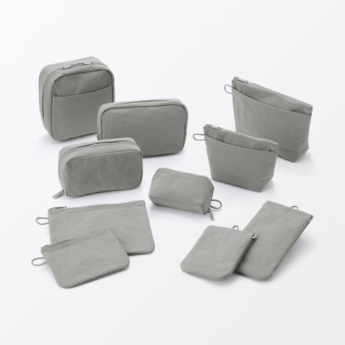 Muji wrinkle nylon pouch - wrinkle,
