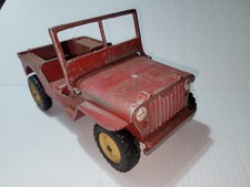 Vintage 1940s Al-Toy Pressed Steel Cast Aluminum Willy's Toy Jeep - Nice!