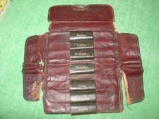 ANTIQUE A.J. HENCKELS STRAIGHT RAZOR 7 DAY LEATHER POUCH SOLINGEN GERMANY