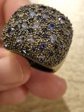 Pesavento 925 Italy Blue Cubic Zirconia Dome Ring