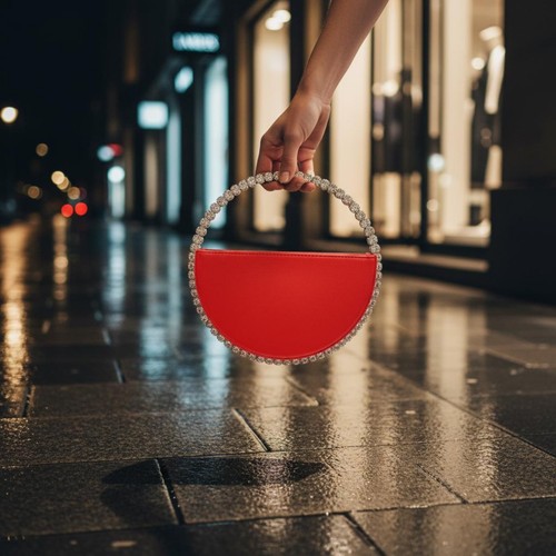 Sac rond cristaux brillant - cristaux,
