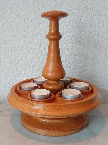 Bougeoir bois avec plat en - bougeoir,