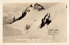 DONNER SUMMIT, CA RPPC Observation Station California Real Photo Postcard 1940s