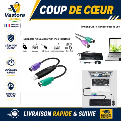 Adaptateur ps2 vers - vers, usb