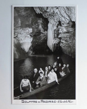 Gouffre du padirac, groupe barque - Photo vintage snapshot