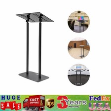 Conference Pulpit Acrylic Black Podium Church Lectern Pulpit Office Metal Base