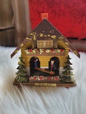 ANCIEN CHALET BOIS THERMOMETRE ALSACIEN ALSACIENNE VINTAGE 